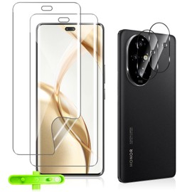 HeeYeal Screen Protector for Honor 200 Pro, with Camera Lens Protection [2 + 2 Pack], Soft TPU HD Clear, Anti-Scratch, with Installation Tool Screen Protector Film for for Honor 200 Pro