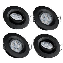 acegoo Swivel RV Light Recessed Puck Light 12V LED Spotlight RV Interior Light, 36° Beam Angle Vertical 70° Adjustment,Full Aluminum Downlights, Diameter 2-3/4 Inch 4pcs (Black 3000K)
