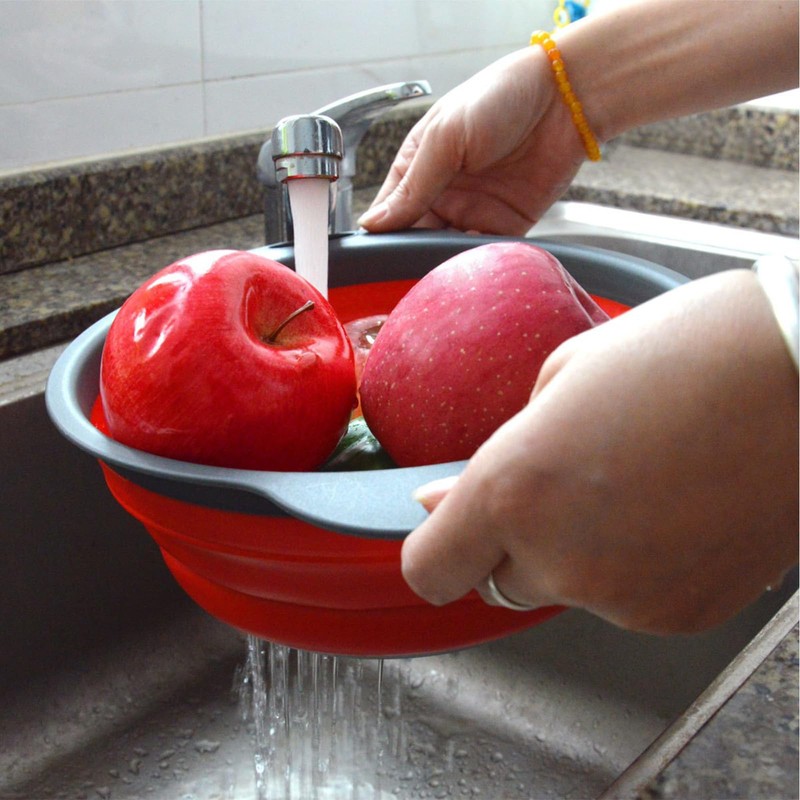 Collapsible Colander, Set of 2 Pcs Collapsible Strainer, Space-Saving Kitchen,