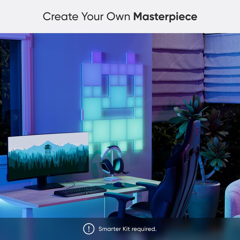 Nanoleaf Blocks Expansion Kit | 2 Shelves, Ultra-Thin Stainless Steel