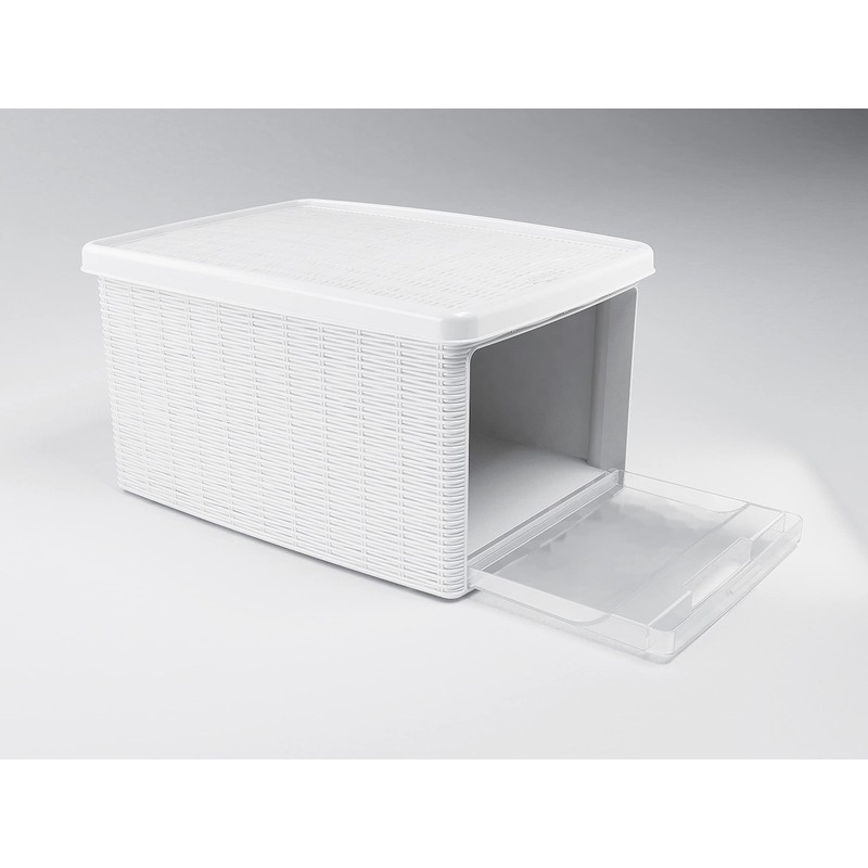 Stefanplast "Elegance Storage Box with Lid, White, 19 x 29