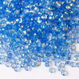 1500 Pieces SS16 4mm Flatback Rhinestones AB Clear Round Gems Crystals for Nail Art DIY Crafts Clothes Shoes Bags （Transparent Light Sapphire AB）