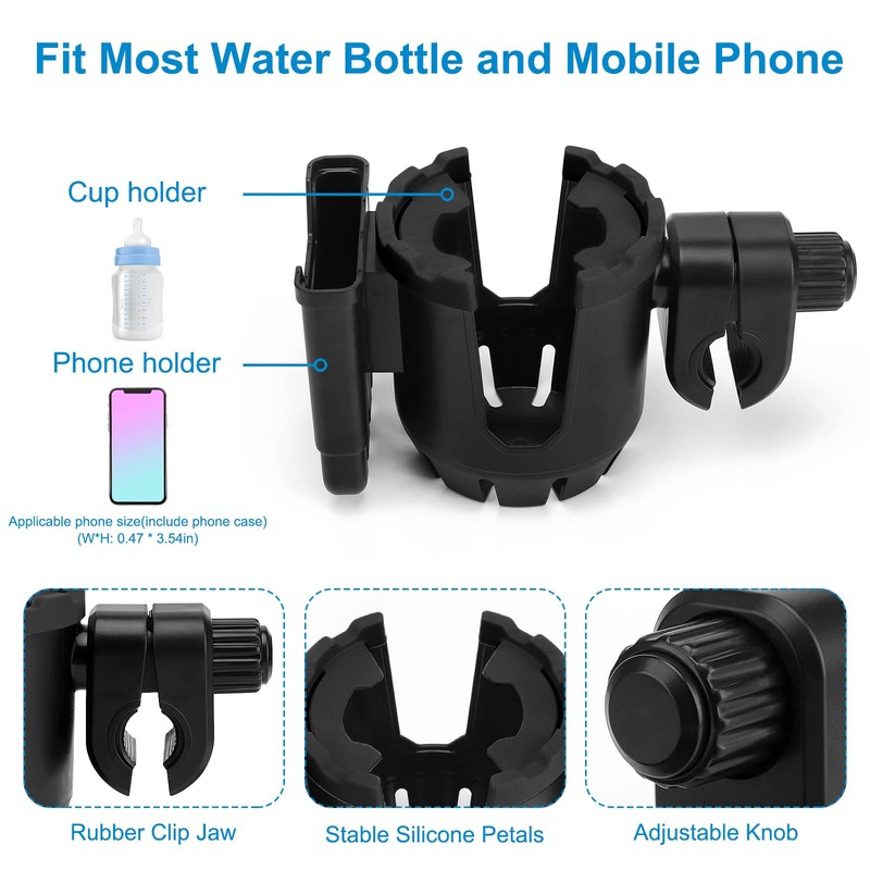 Accmor Stroller Cup Holder with Phone Holder, Universal Cup Holder,