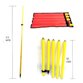Survey Prism Pole 2.5 M Length GPS Pole Aluminum 5 Section Detachable Aluminum GPS Rod GNSS RTK Surveying