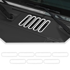 JeCar White Hood Vent Trim Covers Fit for 2007-2018 Jeep Wrangler JK JKU 2/4-Door Exterior Accessories