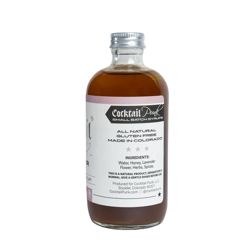 Cocktail Punk Lavender Honey Cocktail Syrup, 8 oz, All Natural,