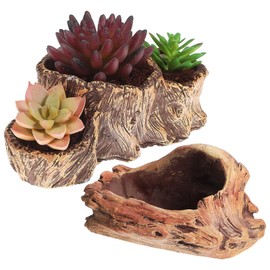 Kisangel 2pcs Succulent Planter Tree Root Shaped Planters Bonsai Planter Gardening Pots Concrete Planter Pots Windowsill Planters