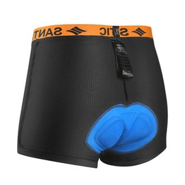 Santic Cycling Shorts Men's 3D Padded Bicycle Bike Shorts Underwear with Anti-Slip Leg Grips Orange