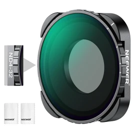NEEWER Variable ND Filter Compatible with GoPro 13 12 11 10 9, ND4-32 2-5 Stop, Screw-On Neutral Density Filter with Multi-Coated HD Optic Glass, Slim Frame, 2 Cleaning Cloths, No X Pattern