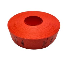 "Unprinted" receipt roll, red, 1000 tear-offs, sequentially numbered, catering brands, festival, food stamps, catering stamps, events, company event, folk festival, club festival, food stamp,