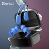 Professional Waterproof Anti-Loss Swim Earplugs & Nose Clip Set for All Ages One Size/Sky Blue 5ea