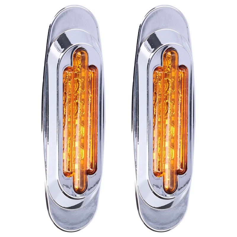 Pair 16LEDs Taillight Electroplated Trim Side Marker Auto External Lamps