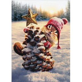 AVANTI Card Chipmunk Pine Cone Tree, 1 EA