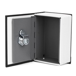 Mini Simulation Book safe with key, Mini Cash Storage Box Lock Box Money Storage Box 11.5 x 8 x 4.5cm Security Lock Box With Key Lock Portable Box For Saving, Bank Cards
