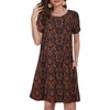 Dresses for Women Short Sleeve Fashion Tunic Dress Summer Swing