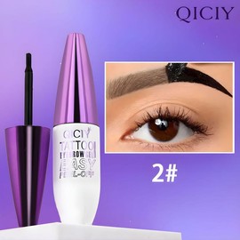 Easy Peel-Off Eyebrow Gel - Waterproof & Sweatproof, Long-Lasting Black or Brown Tattoo Tint, Film Forming, Medium Coverage for All Skin Types:_02#