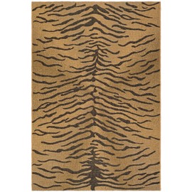 SAFAVIEH Courtyard Collection 6'7" x 9'6" Gold / Natural CY6953 Indoor/ Outdoor Waterproof Easy Cleaning Patio Backyard Mudroom Area Rug
