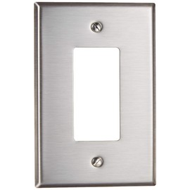 Leviton 1-Gang Decora/GFCI Oversized Wallplate, SO26, Stainless Steel