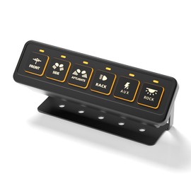 Somaer Wireless 6 Gang Switch Panel,Multifunction Remote Control Offroad Light Switch Panel with Waterproof Design,Universal Circuit IC Control System and Switch Pod,for 12V-24V Truck SUV ATV UTV Car