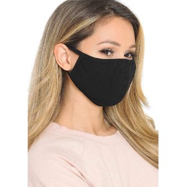 Komonee Cotton Washable Reusable Black Face Mask Dustproof Cloth Mouth Cover Covering For Men Women (Pack of 10)