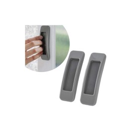 Handle Set of 2, Sliding Door Pulls, Sliding Door Opening and Closing Assistance, Sliding Door Pulls, For Windows, Screens, Drawers, Cabinets, Doors, Double-Sided Tape Type, I Type, Auxiliary Handle, Easy Pull Handle, Convenient Goods (Gray)