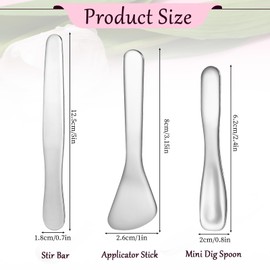 3Pcs Mini Metal Makeup Spatula, Cosmetic Spatula Reusable Skin Care Spoon Beauty Scoop Spatula Cream Spatula Multi-functional Facial Applicator Tool for Mixing Sampling Lotions Plant Masks Accessories