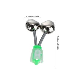 15 Pcs Green 1.89 Inch Fishing Bells, Double Bell Galvanized Fish Bite Alarm Portable Reusable Bite Indicator for Night Fishing Bite Indicators