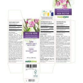 Naturalma Willow herb or Fireweed (Epilobium parviflorum) herb Alcohol-Free Tincture - 4 fl oz Liquid Extract in Drops - Herbal Supplement - Vegan
