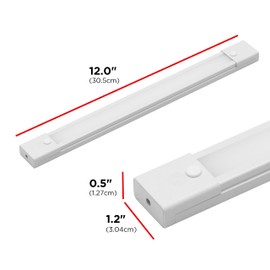 UltraPro 12in. Touch On/Off Plug-in LED Fixture, 3 Pack, Warm White, Bar, Under Cabinet, Kitchen, Closet Light, 44406