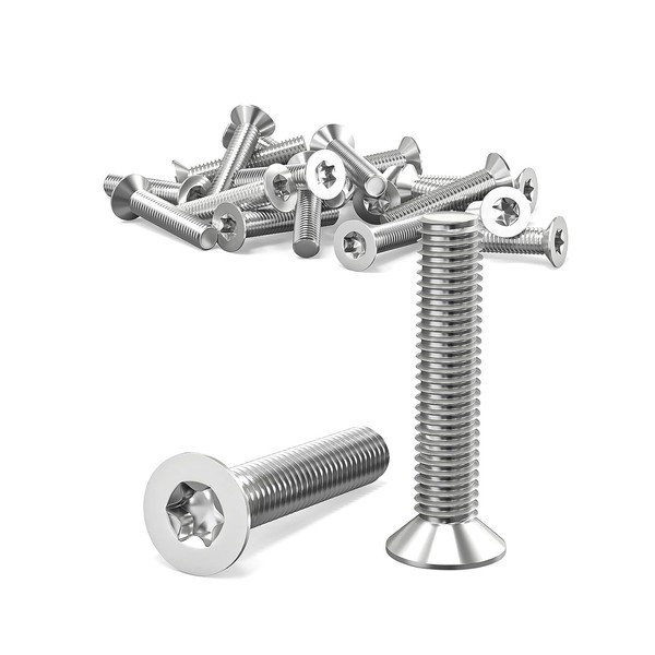 Wavanta 20Pcs M5 Bolts, M5 x 25mm Countersunk Torx Bolts