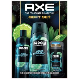 AXE Aqua Bergamot Gift Set for Men – Men’s Body Wash, Body Spray & Deodorant, Fine Fragrances Collection, Sage & Juniper (3 Piece Set)
