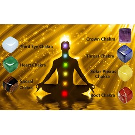 LAIDANLA 7PCS Healing Crystals Chakra Stones Set Amethyst Lapis Lazuli Tiger Eye Gemstones Polished Cube Square Stone Reiki meditation Wicca Power Balancing Crystal