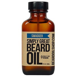 SWAGGER Scented Beard Oil - Beard Conditioner 3 Oz Easy Applicator - Natural - Vegan and Cruelty Free Care for Beards - America's Favorite by Simply G