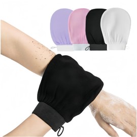 Exfoliating Gloves Wanfoou 4 Pcs Dual-Sided Deep Clean Exfoliation Scrubbing Mitt, Exfoliating Mitts Body Scrub Glove Bath SPA Exfoliating, Dead Skin Remover Glove Deep Body Scrubber for Women and Men