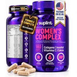 Vitaminas para Mujer con Colágeno Hidrolizado, Inositol, Biotina, Ácido Fólico y Complejo B – Multivitamínico Mujer 23 Vitaminas y Minerales – Supleme