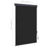 TREATLIFE HOME Outdoor Roller Blind 47.2"x98.4" for Patios and Gardens,