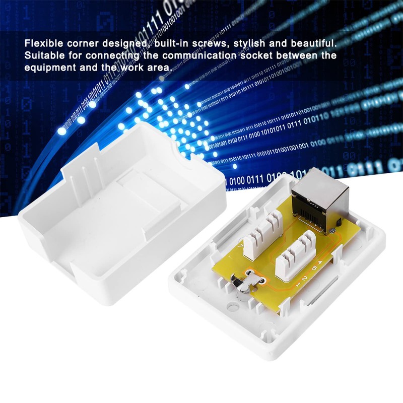 2Pcs CAT6 Surface Mount Box RJ45 8P8C Network Socket Single