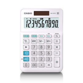 CASIO MW-100TC-WE-N W Tax Rate Calculator, 10-Digit Tax Calculator, White, Mini Just Type