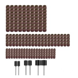 120Pcs Aluminum Oxide Sanding Drum Set,80/120/240 Grit Drum Sander Sanding Sleeves and 6 Pieces Drum Mandrels for Dremel Rotary Tool,Sanding Drums