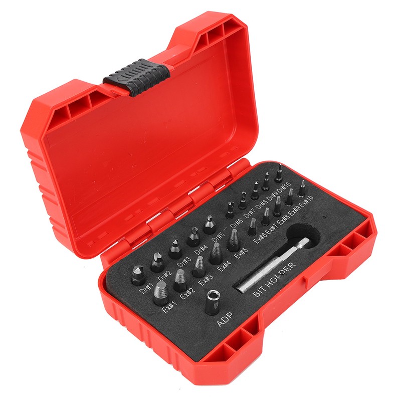 22PCs Screw Extractor Left Hand Thread Tool Set Durable Hardware