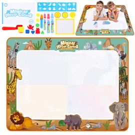 VFANDV Water Doodle Mat, 100 x 80 cm, Aqua Magic Doodle Mat, Reusable Toy & Gift for Children, Large Magic Painting Mat with Water Book, Drawing Painting Mat for Children, Toddlers