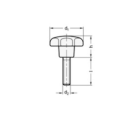 Ganter Standard Elements Star Knob Bolt (Pack of 5) – Black Matt, GN 6336.4 St 63 – M12 35