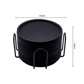 ECOGREEN® - Portavasos para Mesa de Silicon, 12 Piezas, Posavasos para Bebidas frias o Calientes Fabricados de Silicon Color Negro.