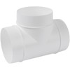 4" Inch Pack of 2 Plastic White 3 Way T