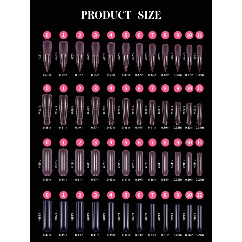 EBANKU 96 PCS Klare Matte Dual Nail System Mehrfarbig Form