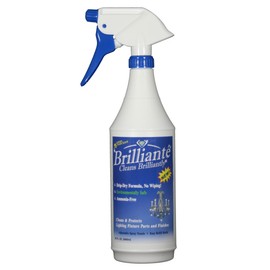 BRILLIANTE Crystal Chandelier Cleaner Manual Sprayer 32oz Environmentally Safe, Ammonia-Free, Drip-Dry Formula, Made in USA (1)