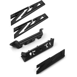 Juego de 3 emblemas Z71 2019-2021 84632695 placa de identificación para guardabarros más 1 rejilla 2019-2021 Z71 emblema frontal 84384428 reemplazo para Silverado 1500 HD 2500 HD (negro mate)