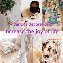 Macrame Cord 3MM*200M, 657 ft Natural Cotton Macrame String Twine,4-Strand Twisted Soft Unstained Cotton Rope for Handmade Plant Hanger,Decorative Projects Cotton String(Home Bedroom Living Room)