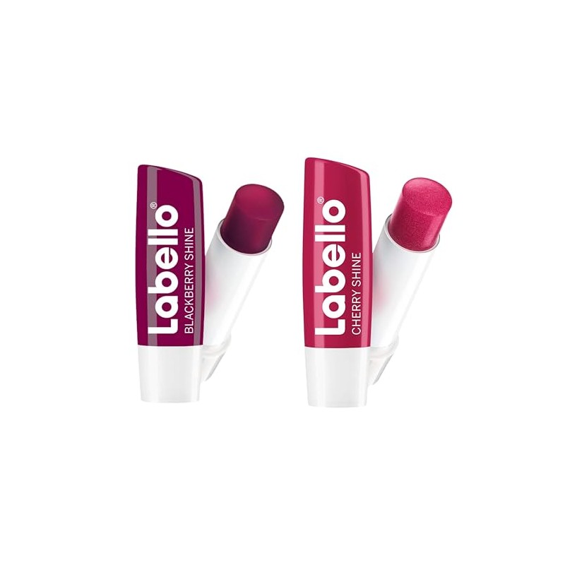 Labello Lip Balms Set, 1x Cherry With 1x Blackberry Lip