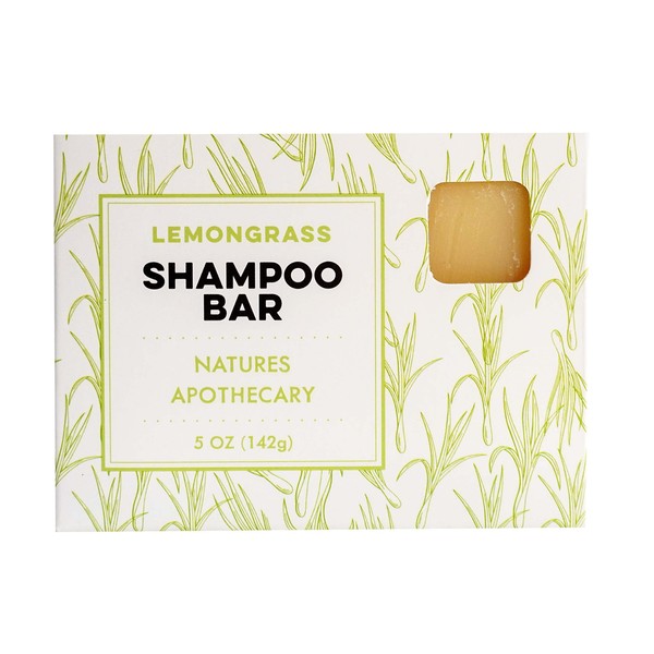 Nature's Apothecary Lemongrass Shampoo Bar - All-Natural, Handmade in USA - Eco-Friendly, Vegan - Sulfate-Free - All Hair Types - 5 oz.